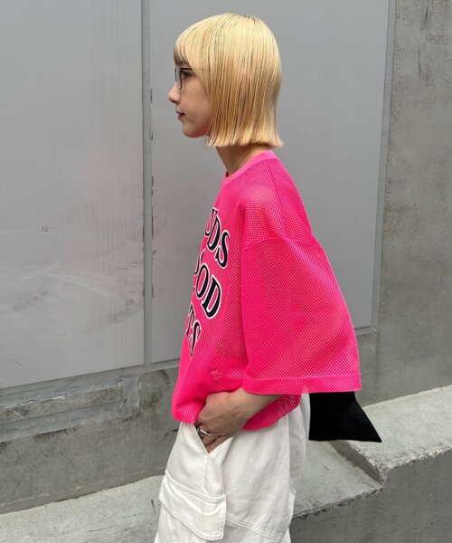 SOUNDSGOOOOD(サウンズグッド)の「【SOUNDS GOOOOD】メッシュロゴTEE(Tシャツ/カットソー・メンズ・ピンク/イエロー・ONE SIZE)」の12枚目の写真