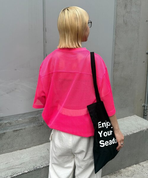 SOUNDSGOOOOD(サウンズグッド)の「【SOUNDS GOOOOD】メッシュロゴTEE(Tシャツ/カットソー・メンズ・ピンク/イエロー・ONE SIZE)」の13枚目の写真