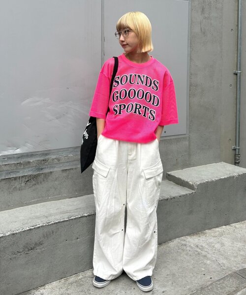SOUNDSGOOOOD(サウンズグッド)の「【SOUNDS GOOOOD】メッシュロゴTEE(Tシャツ/カットソー・メンズ・ピンク/イエロー・ONE SIZE)」の14枚目の写真