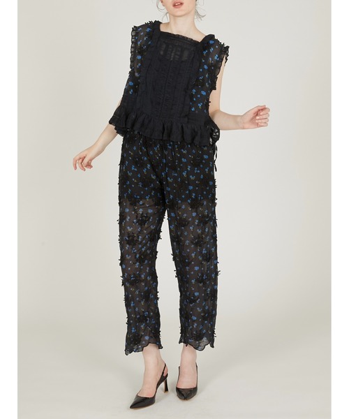 crinkle crinkle crinkle(クリンクルクリンクルクリンクル)の「【crinkle crinkle crinkle】sheer flower easy pants/シアーフラワーイージーパンツ(その他パンツ・レディース・アイボリー/ブラック・FREE)」の5枚目の写真