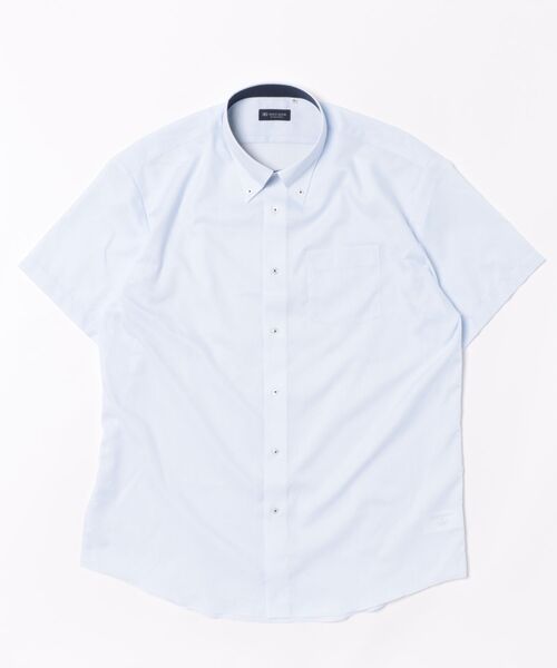 TOKYO SHIRTS(トウキョウシャツ)の「【吸水速乾】 形態安定ノンアイロン ボタンダウン 半袖ビジネスワイシャツ (大きいサイズ)(ビジネスシャツ・メンズ・サックスブルー・首回り45cm/首回り47cm)」の6枚目の写真
