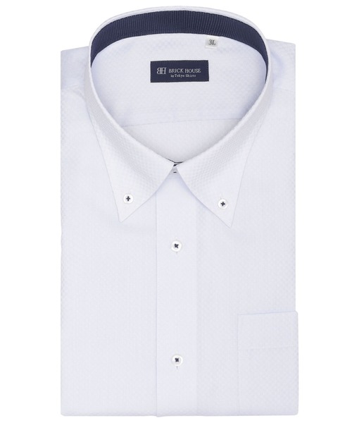 TOKYO SHIRTS(トウキョウシャツ)の「【吸水速乾】 形態安定ノンアイロン ボタンダウン 半袖ビジネスワイシャツ (大きいサイズ)(ビジネスシャツ・メンズ・サックスブルー・首回り45cm/首回り47cm)」の1枚目の写真