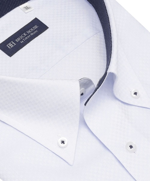 TOKYO SHIRTS(トウキョウシャツ)の「【吸水速乾】 形態安定ノンアイロン ボタンダウン 半袖ビジネスワイシャツ (大きいサイズ)(ビジネスシャツ・メンズ・サックスブルー・首回り45cm/首回り47cm)」の5枚目の写真