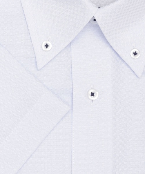 TOKYO SHIRTS(トウキョウシャツ)の「【吸水速乾】 形態安定ノンアイロン ボタンダウン 半袖ビジネスワイシャツ (大きいサイズ)(ビジネスシャツ・メンズ・サックスブルー・首回り45cm/首回り47cm)」の4枚目の写真