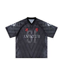 BUTTON SEOUL（ボタンソウル）の「アンチクラブメッシュゴシック10ラグランショートスリーブ（2カラー）（Tシャツ/カットソー）」