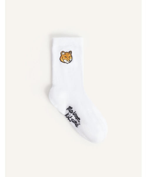 Maison Kitsune（メゾンキツネ）の「FOX HEAD KID SOCKS（ソックス/靴下・キッズ・ホワイト/ベビーピンク・1/3/2）」の2枚目の写真