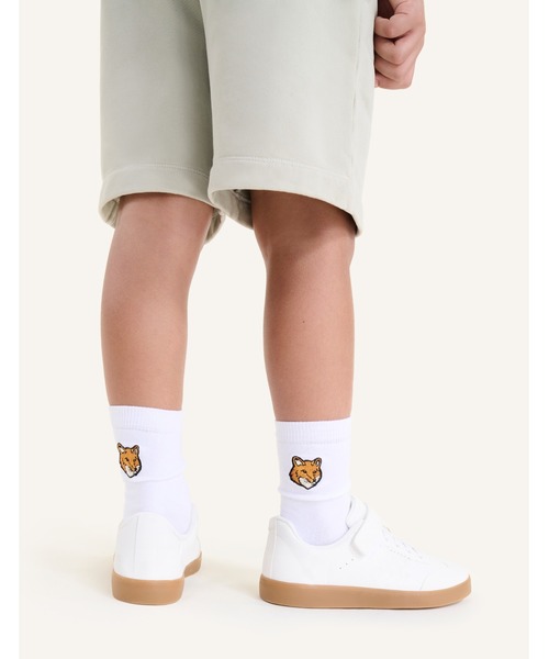 Maison Kitsune（メゾンキツネ）の「FOX HEAD KID SOCKS（ソックス/靴下・キッズ・ホワイト/ベビーピンク・1/3/2）」の6枚目の写真
