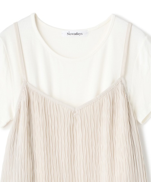 Nowadays（ナウアデイズ）の「Tシャツ付きキャミワンピース（ワンピース・レディース・ブラック/ブルー/グレイッシュベージュ・FREE）」の4枚目の写真