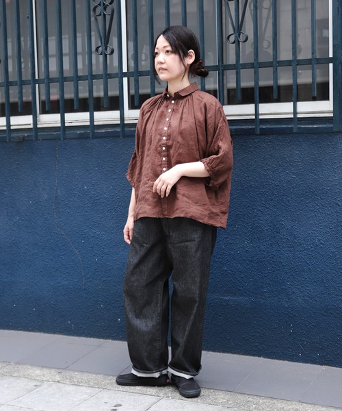 Brocante / ブロカント] リネンキャンバス グランシャツ | Domingo