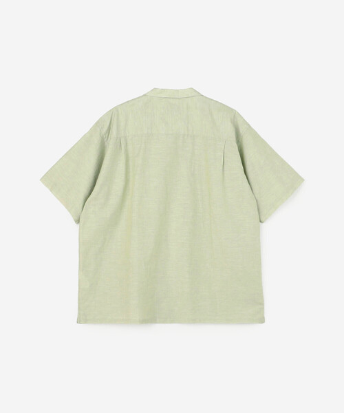 DANTON(ダントン)の「DANTON | コットンリネンスラブ 半袖シャツ MEN(シャツ/ブラウス・メンズ・ブラック/ライトグリーン・40/42)」の4枚目の写真