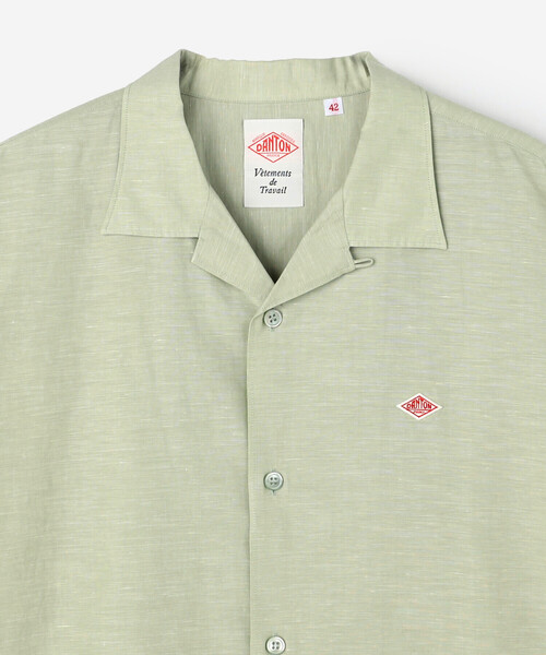 DANTON(ダントン)の「DANTON | コットンリネンスラブ 半袖シャツ MEN(シャツ/ブラウス・メンズ・ブラック/ライトグリーン・40/42)」の5枚目の写真