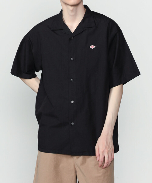 DANTON(ダントン)の「DANTON | コットンリネンスラブ 半袖シャツ MEN(シャツ/ブラウス・メンズ・ブラック/ライトグリーン・40/42)」の2枚目の写真