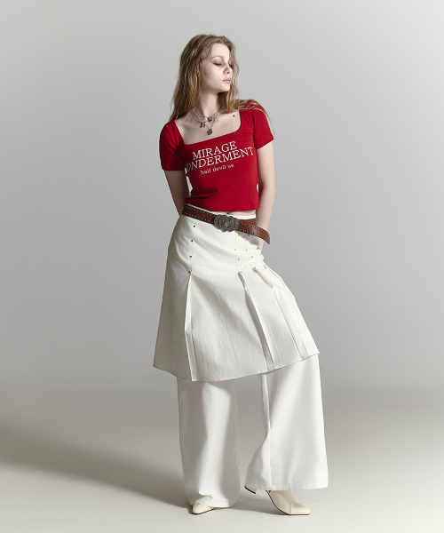 HALF DEVIL US(ハーフデビルアス)の「ハイブリッドマルチプリーツスカート_ホワイト(スカート・レディース・その他・SMALL/MEDIUM)」の2枚目の写真