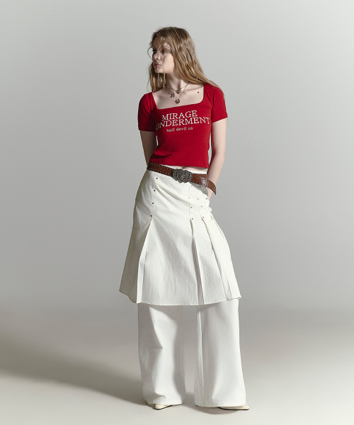 HALF DEVIL US(ハーフデビルアス)の「ハイブリッドマルチプリーツスカート_ホワイト(スカート・レディース・その他・SMALL/MEDIUM)」の6枚目の写真