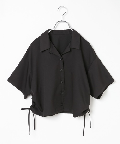 PAGEBOY(ページボーイ)の「【イージーケア/接触冷感/UVカット/セットアップ対応】シフトセットドロストショートシャツ(シャツ/ブラウス・レディース・ネイビー系/グレー系その他/ブラック・FREE)」の11枚目の写真