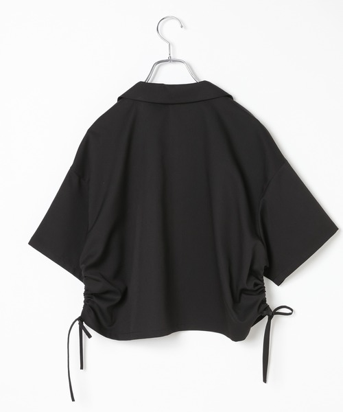 PAGEBOY(ページボーイ)の「【イージーケア/接触冷感/UVカット/セットアップ対応】シフトセットドロストショートシャツ(シャツ/ブラウス・レディース・ネイビー系/グレー系その他/ブラック・FREE)」の12枚目の写真