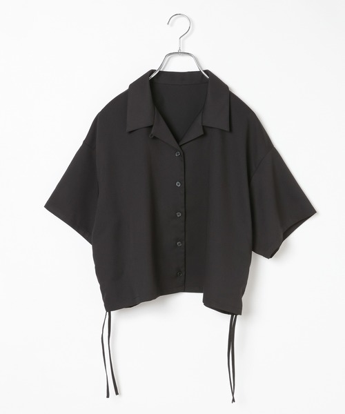 PAGEBOY(ページボーイ)の「【イージーケア/接触冷感/UVカット/セットアップ対応】シフトセットドロストショートシャツ(シャツ/ブラウス・レディース・ネイビー系/グレー系その他/ブラック・FREE)」の13枚目の写真