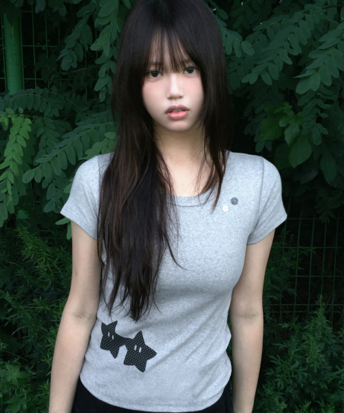 FUZZY SCAN(ファジスキャン)の「ボタンホールドハンドスタースリム半袖(Tシャツ/カットソー・レディース・ホワイト・ONE SIZE)」の8枚目の写真