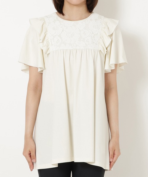 Rose Tiara(ローズティアラ)の「ヨークレース切替カットソー(Tシャツ/カットソー・レディース・オフホワイト/ブラック/グリーン・46/42)」の22枚目の写真
