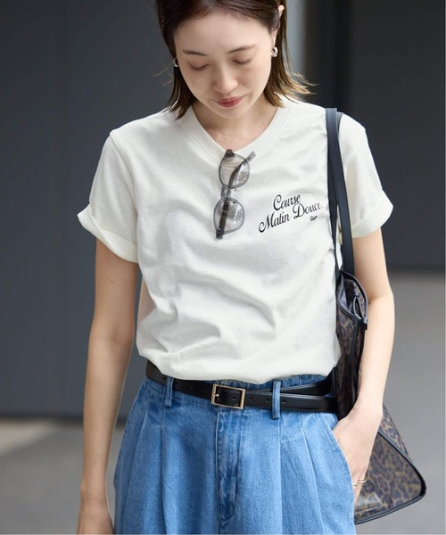 SLOBE IENA(スローブイエナ)の「《追加》アソートグラフィックロゴTEE(Tシャツ/カットソー・レディース・グリーン/ホワイト/グレー・FREE)」の4枚目の写真