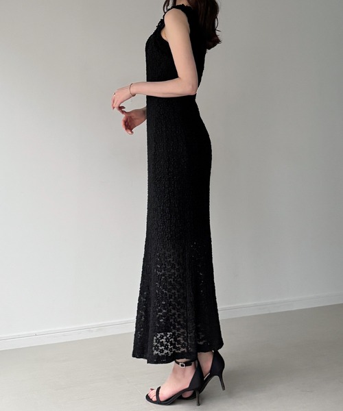 junoah(ジュノア)の「カットレースフリルノースリーブワンピース(ワンピース・レディース・アイボリー/ブラック・MEDIUM/SMALL/LARGE)」の10枚目の写真