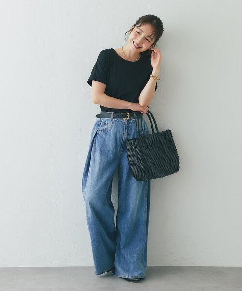 La boutique BonBon(ラブティックボンボン)の「【涼しいデニム】綿麻カーブデニムパンツ(その他パンツ・レディース・サックスブルー・2/1)」の20枚目の写真
