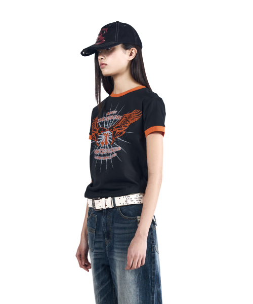 AAKAM（アーカム）の「VTG Eagle Ringer Top (Black)（Tシャツ/カットソー・レディース・その他・3/2/1）」の3枚目の写真