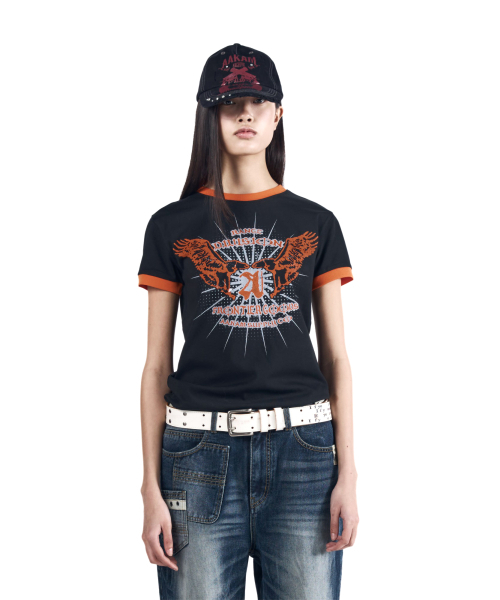 AAKAM（アーカム）の「VTG Eagle Ringer Top (Black)（Tシャツ/カットソー・レディース・その他・3/2/1）」の9枚目の写真