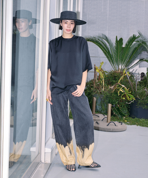 CITYSHOP(シティーショップ)の「《追加3》SATIN Tシャツ(Tシャツ/カットソー・レディース・ブラック・FREE)」の3枚目の写真