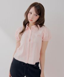 パフスリーブ」に該当するトップス（ピンク/桃色系）ファッション通販