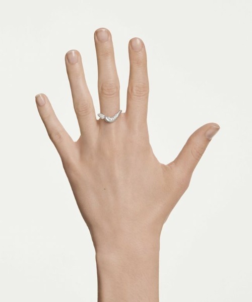 SWAROVSKI(スワロフスキー)の「【公式】【スワロフスキー】Classica オープンリング, ラウンドカット, ホワイト, スターリングシルバー(リング・レディース・シルバー・50)」の2枚目の写真