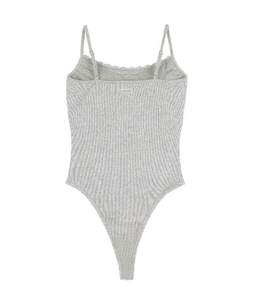 ALEXIA STAM（アリシアスタン）の「Lace Bodysuit /パッドinリブ&レースボディスーツ（キャミソール・レディース・ブラック/グレー/レッド・S/M/L）」の6枚目の写真