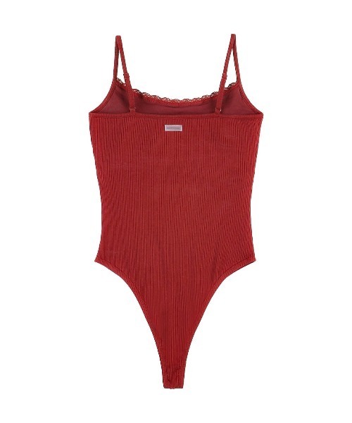 ALEXIA STAM（アリシアスタン）の「Lace Bodysuit /パッドinリブ&レースボディスーツ（キャミソール・レディース・ブラック/グレー/レッド・S/M/L）」の12枚目の写真