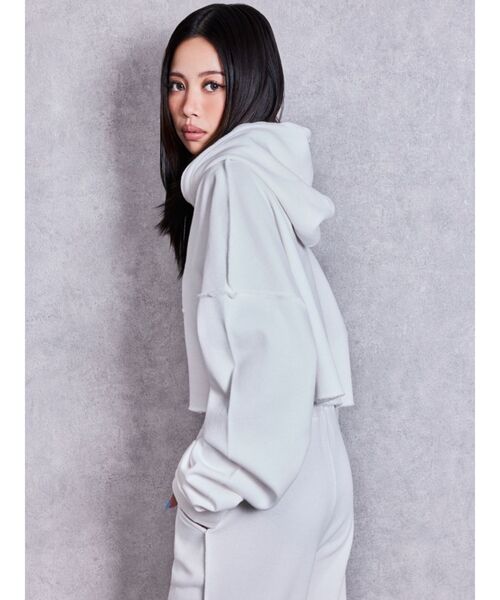 GYDA（ジェイダ）の「sacred edge crossショートパーカー（Tシャツ/カットソー・レディース・ブラック/チャコールグレー/オフホワイト・FREE）」の12枚目の写真