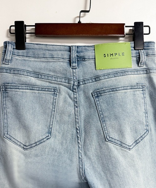 ONEP STAR(ワンピスター)の「ストレートデニムパンツ(デニムパンツ・レディース・ライトブルー/ダークブルー・X-LARGE/LARGE/MEDIUM/SMALL)」の4枚目の写真