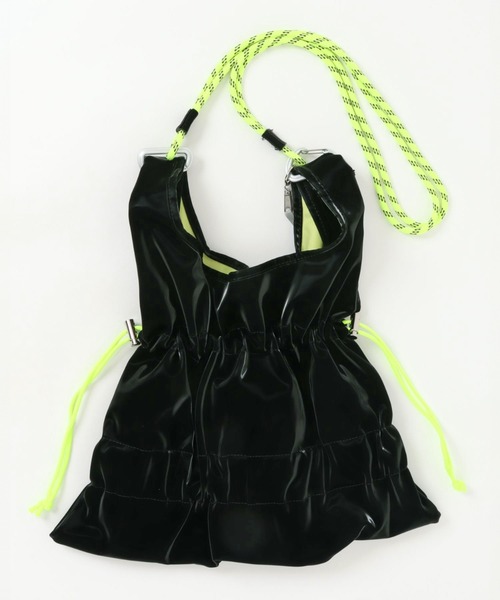 cheek（BAG）（チーク）の「【cheek】tiered code one shoul ティアード ギャザー ワンショルダーバッグ｜ロープハンドル ドローコード（トートバッグ・レディース・グレー/ブラック/ピンク/カーキ・フリー）」の15枚目の写真
