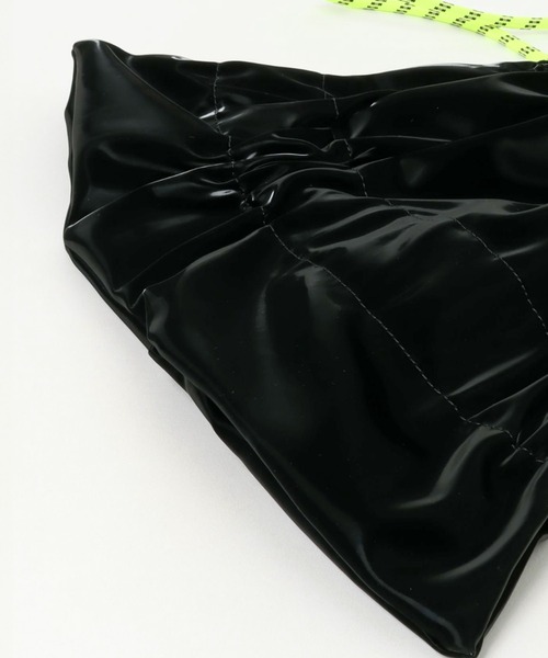 cheek（BAG）（チーク）の「【cheek】tiered code one shoul ティアード ギャザー ワンショルダーバッグ｜ロープハンドル ドローコード（トートバッグ・レディース・グレー/ブラック/ピンク/カーキ・フリー）」の16枚目の写真