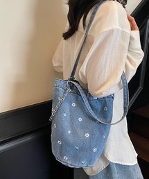 Liaa/フラワー デニム トートバッグ A18825