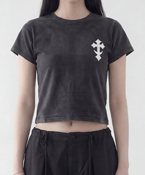 SAINTPAIN ミニクロスクロップ Tシャツ カットソー SAINTPAIN セイントペイン のファッション通販