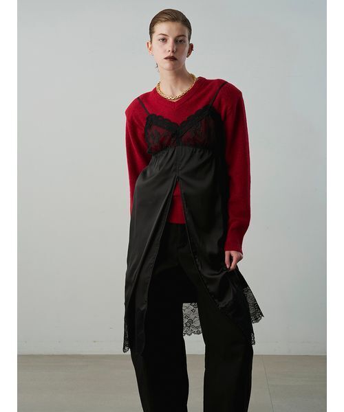 Henon.(ヘノン)の「クラシックVネックニット(ニット/セーター・レディース・ベージュ/グレー/レッド・F)」の22枚目の写真