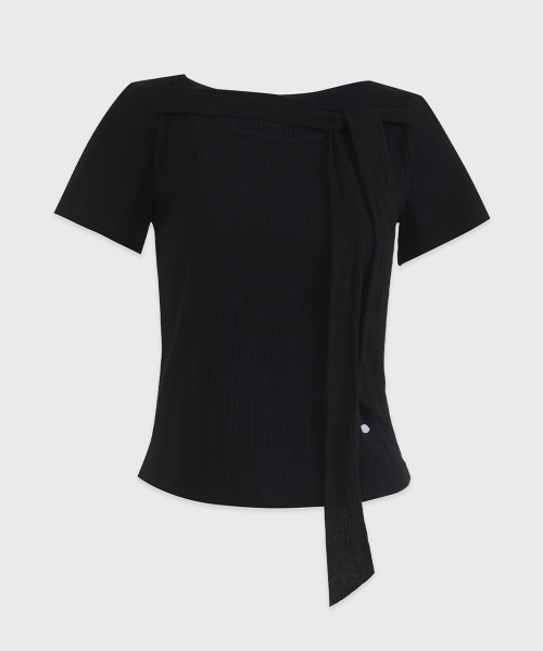 MICANE(ミケーネ)の「エヌエリンストラップポイントT(Tシャツ/カットソー・レディース・ブラック/アイボリー・1/2/4/3)」の9枚目の写真