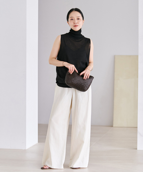 plage(プラージュ)の「Linen mix easy パンツ(その他パンツ・レディース・ホワイト/ピンク/ブラック・36/38/34)」の5枚目の写真