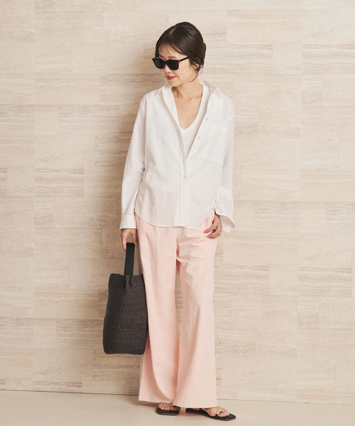 plage(プラージュ)の「Linen mix easy パンツ(その他パンツ・レディース・ホワイト/ピンク/ブラック・36/38/34)」の6枚目の写真
