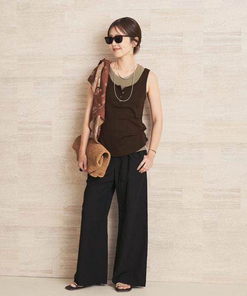 plage(プラージュ)の「Linen mix easy パンツ(その他パンツ・レディース・ホワイト/ピンク/ブラック・36/38/34)」の7枚目の写真