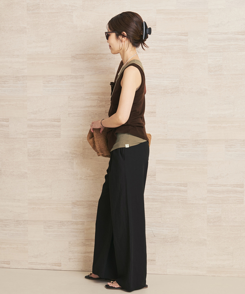 plage(プラージュ)の「Linen mix easy パンツ(その他パンツ・レディース・ホワイト/ピンク/ブラック・36/38/34)」の8枚目の写真