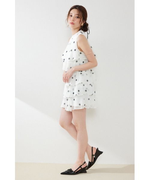 rienda(リエンダ)の「ティアードシフォンミニワンピース 夏服 秋服(ワンピース・レディース・ブラック/マルチ/その他2/ホワイト系その他・SMALL/MEDIUM)」の20枚目の写真