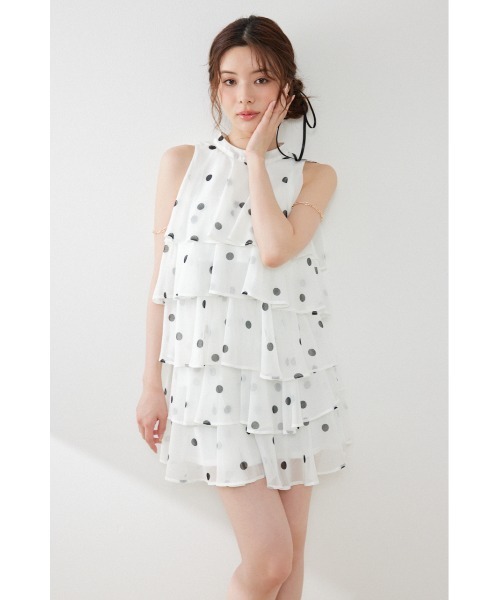 rienda(リエンダ)の「ティアードシフォンミニワンピース 夏服 秋服(ワンピース・レディース・ブラック/マルチ/その他2/ホワイト系その他・SMALL/MEDIUM)」の22枚目の写真