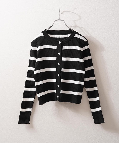 1111clothing(ワンフォークロージング)の「ボーダー キャミソール&カーディガン セット / Striped Camisole & Cardigan Set(カーディガン/ボレロ・レディース・ブラック/ベージュ/ホワイト・FREE)」の13枚目の写真