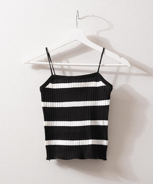 1111clothing(ワンフォークロージング)の「ボーダー キャミソール&カーディガン セット / Striped Camisole & Cardigan Set(カーディガン/ボレロ・レディース・ブラック/ベージュ/ホワイト・FREE)」の14枚目の写真