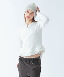 Ray BEAMS | アイレット フリル ヘム ヘンリーネック(Tシャツ/カットソー)